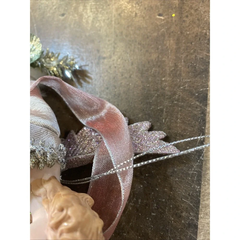 Set of 3 Vintage Victorian Pink Angel Ornaments 9
